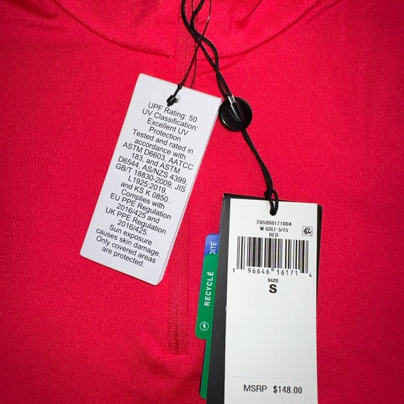 RLX Golf Ralph Lauren Women Red Stretch Jersey Quarter-Zip Pullover Size S NEW - Picture 5 of 14